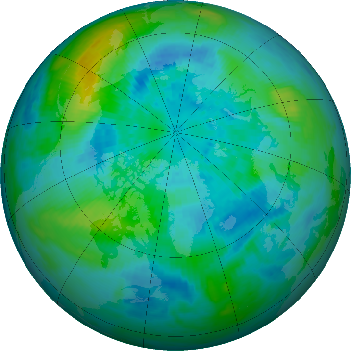 Arctic ozone map for 28 September 1985